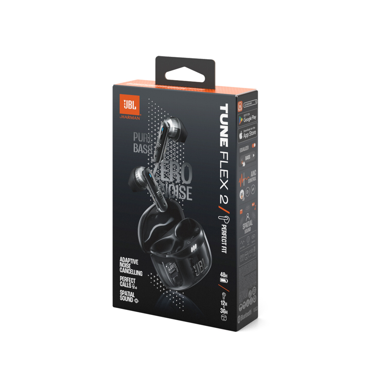 JBL Tune Flex 2 GHOST TWS  kabelloser In-Ear Kopfhörer, schwarz