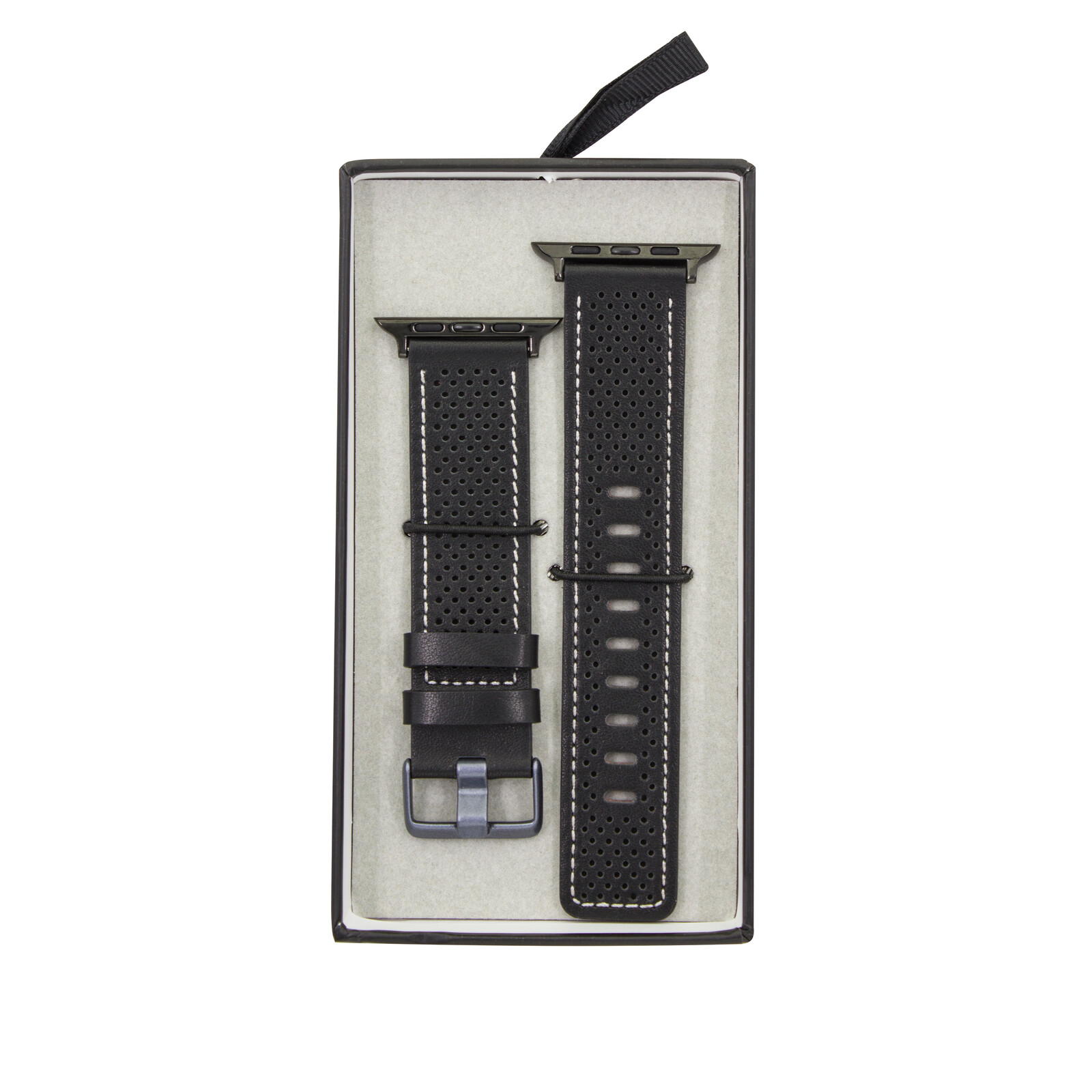 Mika Uhrenarmband Apple 42/44mm Echtleder schwarz