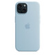 Apple iPhone 15 Silikon Case mit MagSafe hellblau 