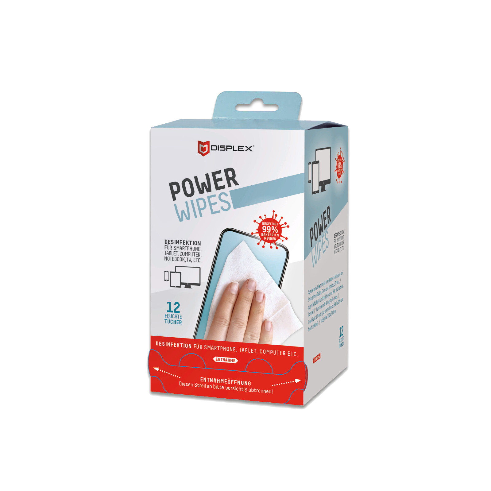 Displex Power Wipes - Wirkt gegen Bakterien und Viren