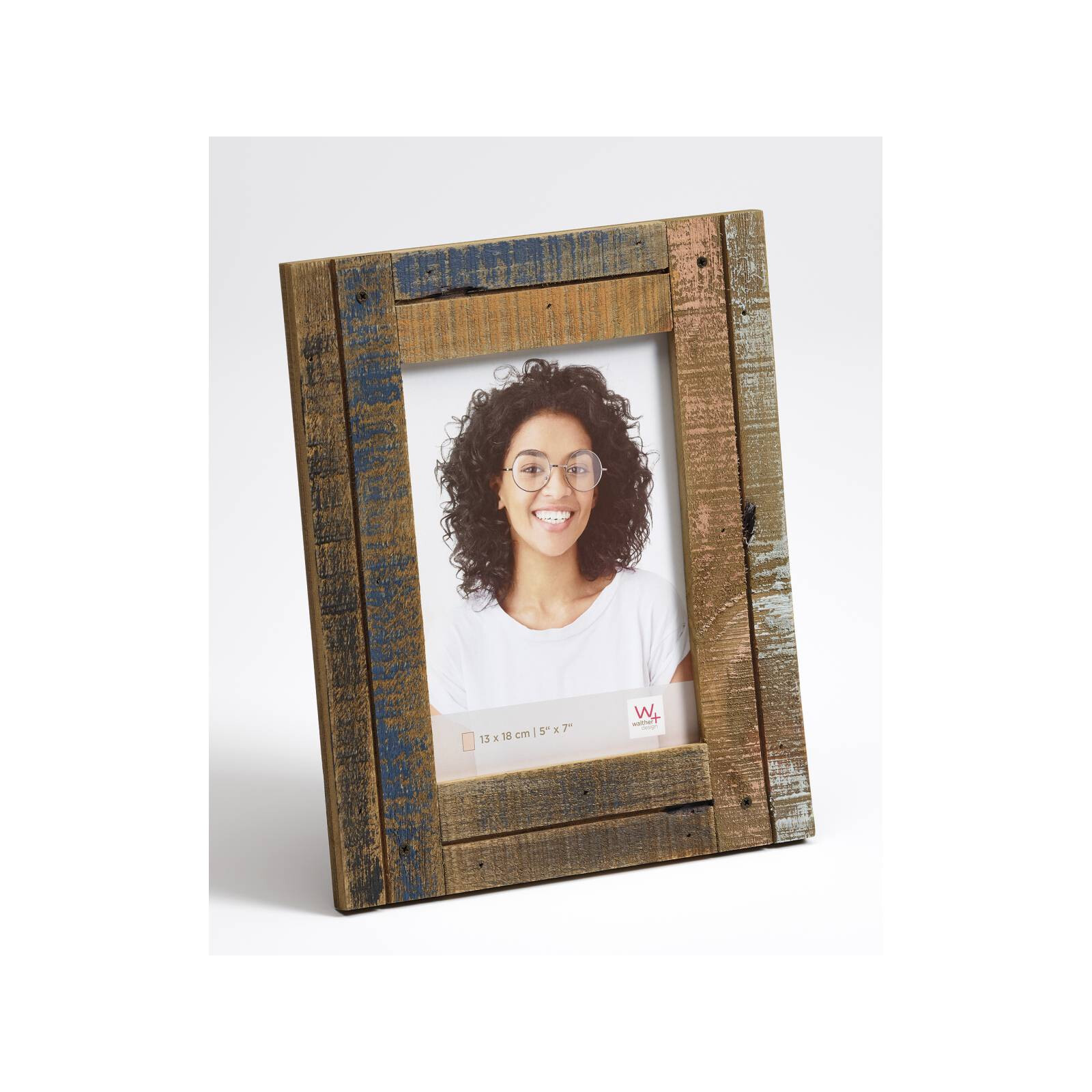 Dupla Portrait 13x18cm Holz blau/rosa
