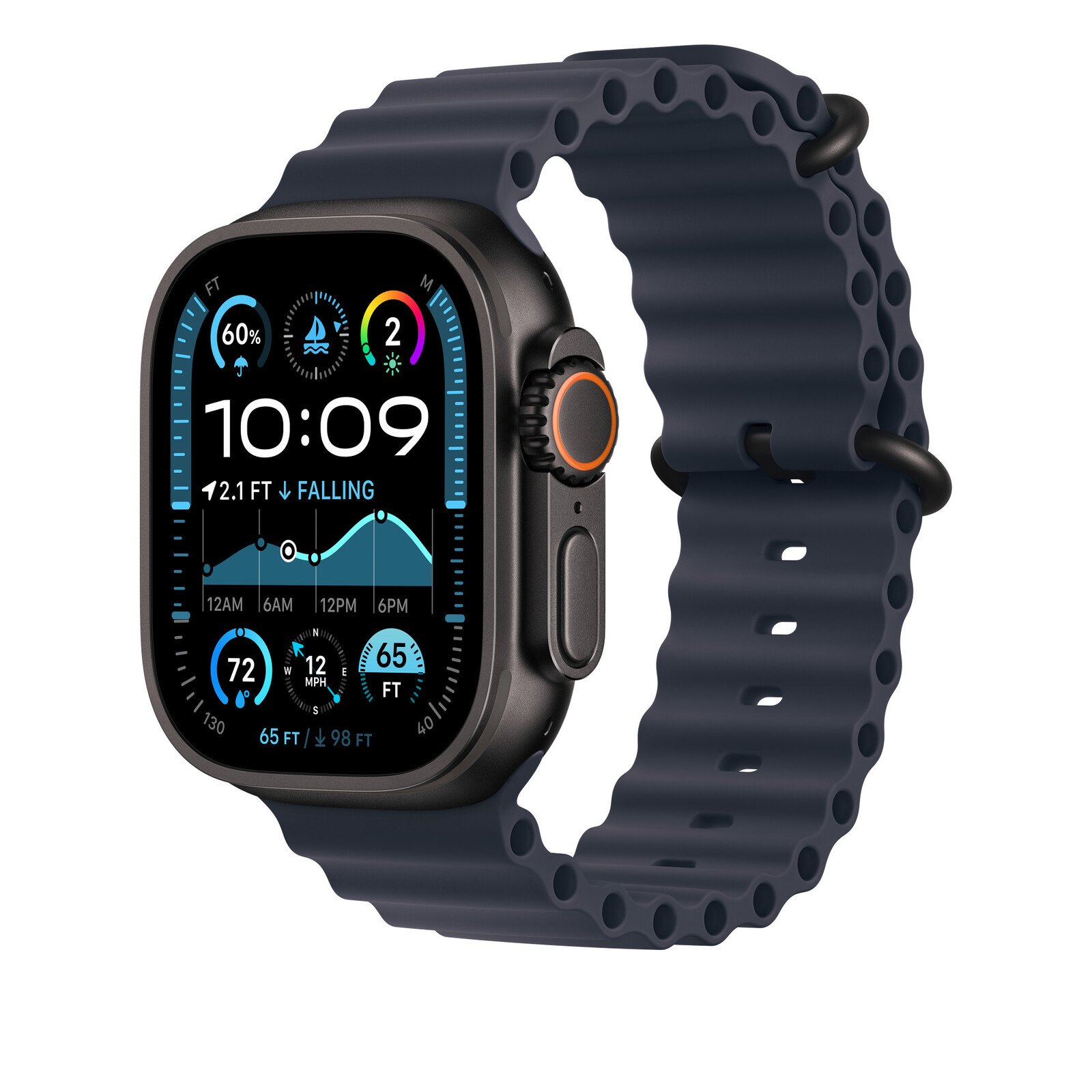 Apple Watch 49mm Oceanarmband blau
