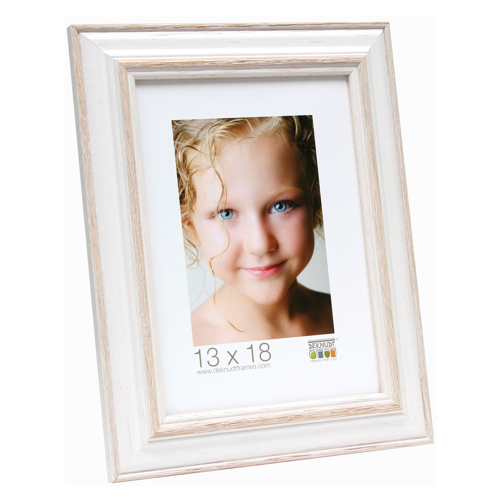 Bilderrahmen Deknudt 15x20cm Holz weiß/natur S221H1
