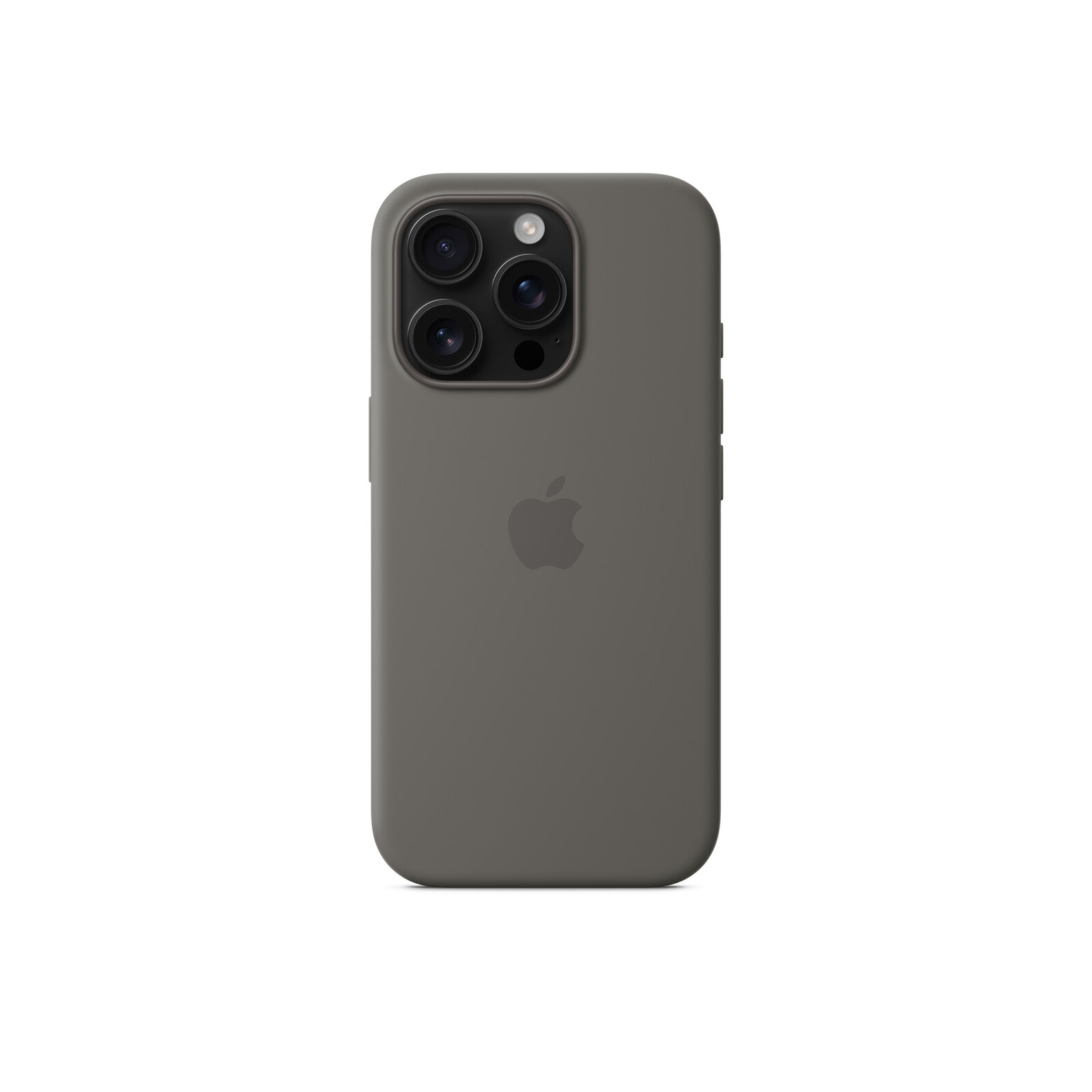 Apple iPhone 16 Pro Silikon Case mit Magsafe stone gray 