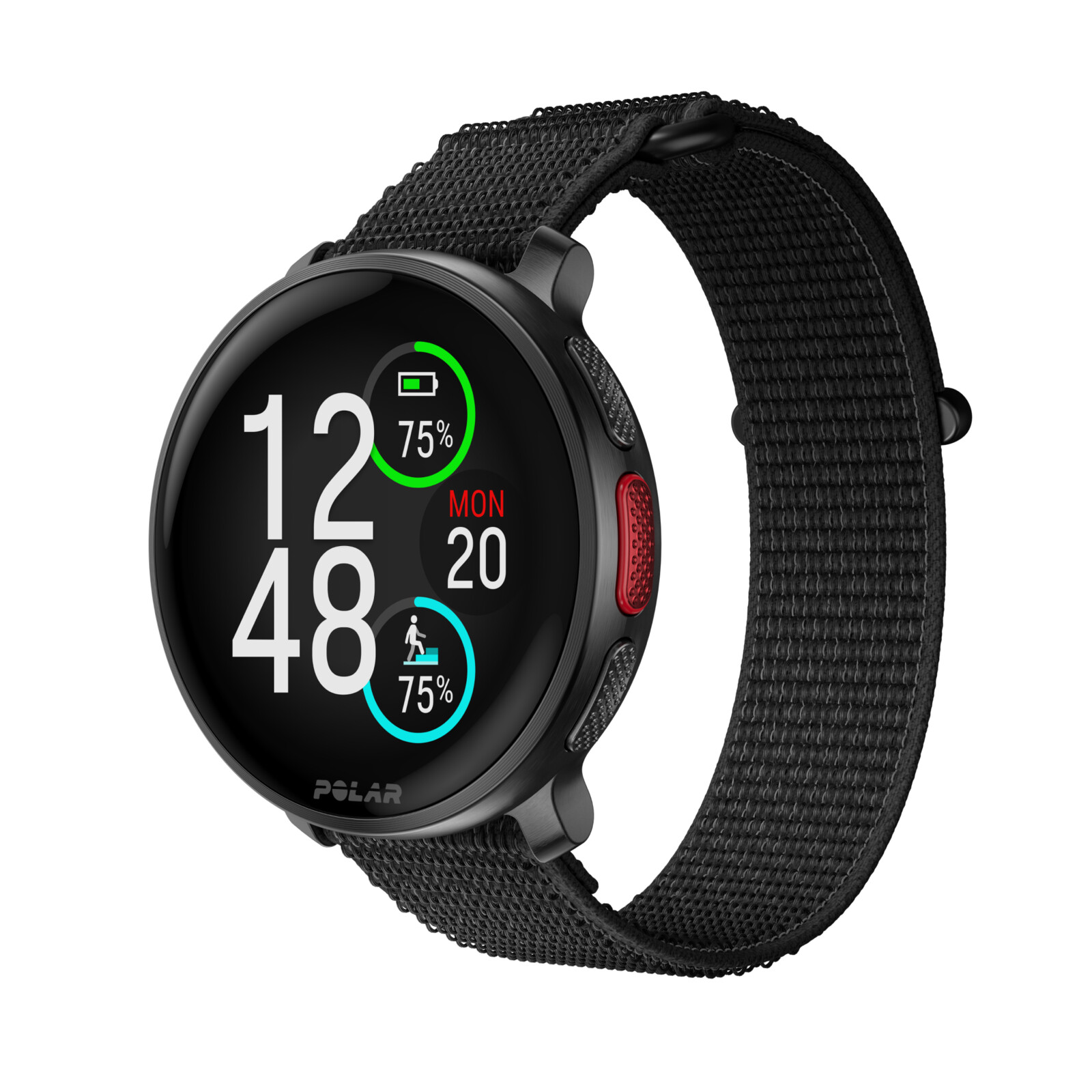 Polar Armband 22mm S/M Hook-Loop schwarz