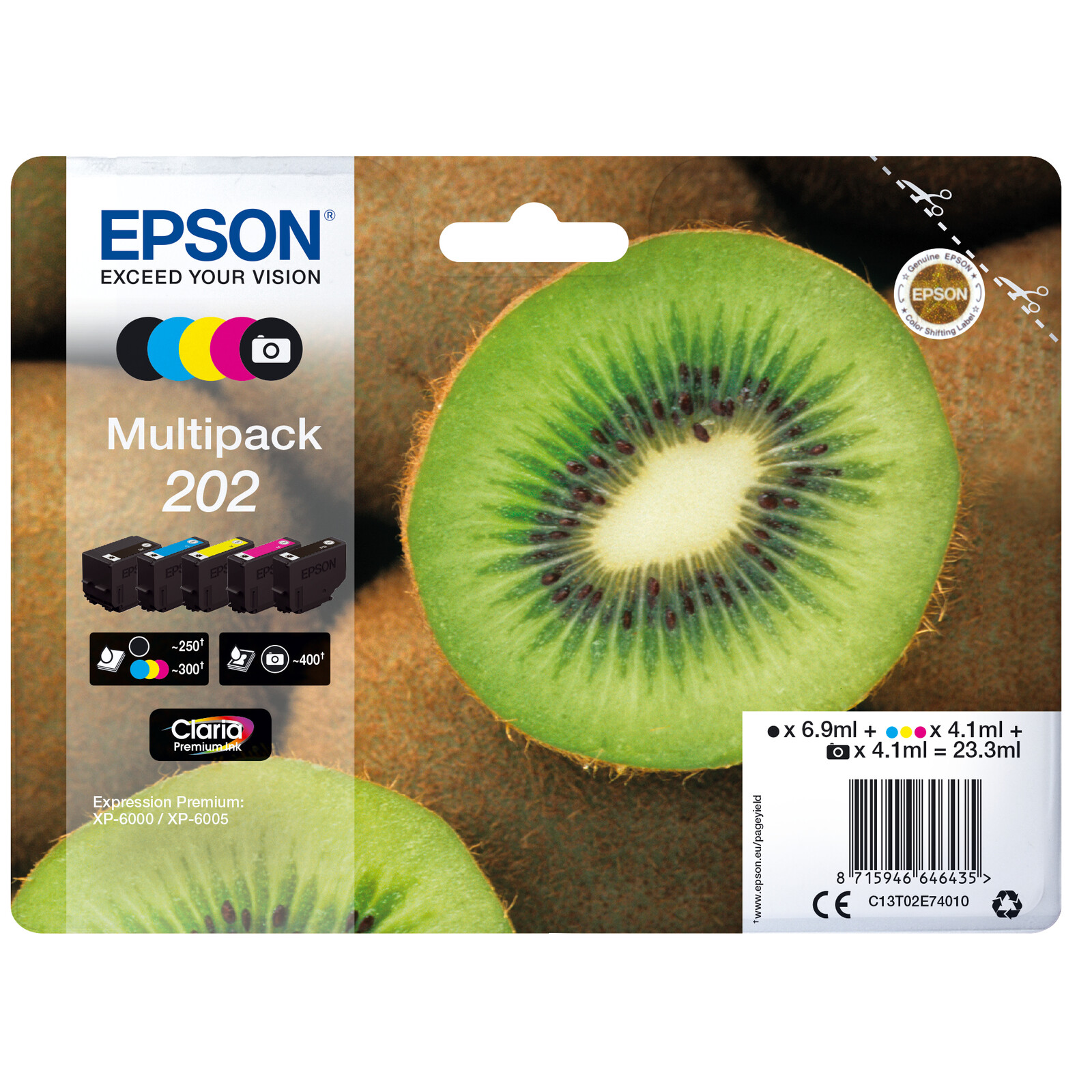Epson 202 T02E7 Tinte Multipack 4,1ml