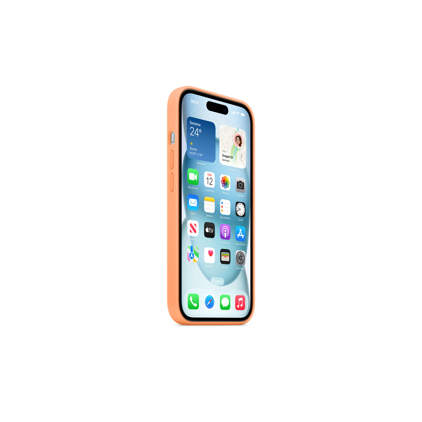 Apple iPhone 15 Silikon Case mit MagSafe orange sorbet