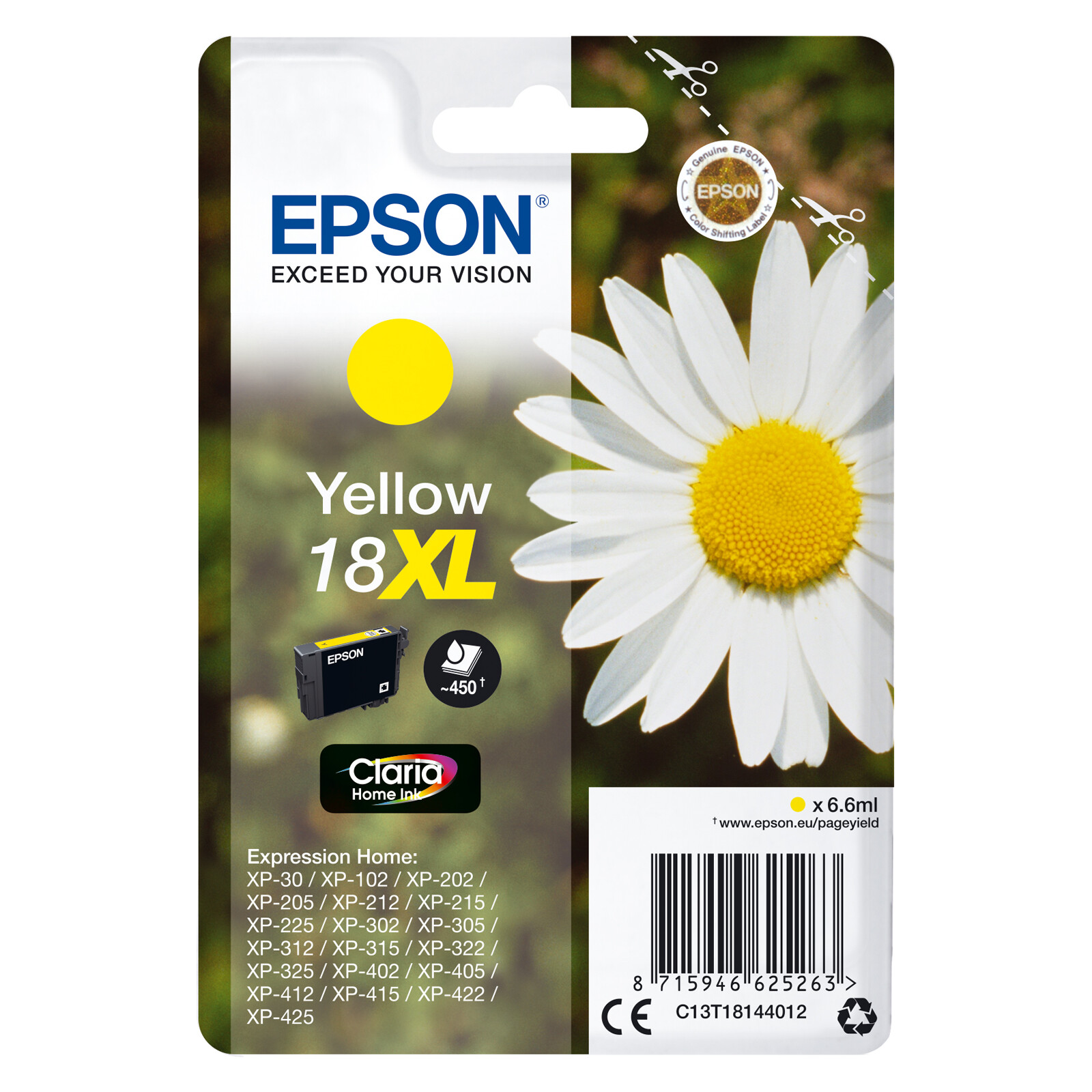 Epson 18XL T1814 Tinte Yellow 6,6ml