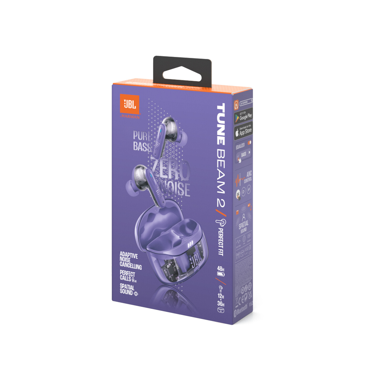 JBL Tune Beam 2 GHOST, lila