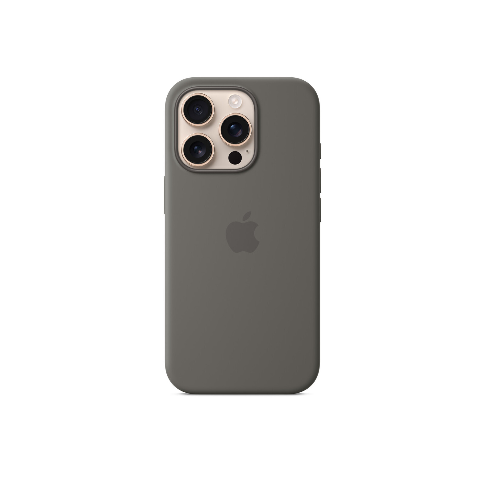 Apple iPhone 16 Pro Silikon Case mit Magsafe stone gray 