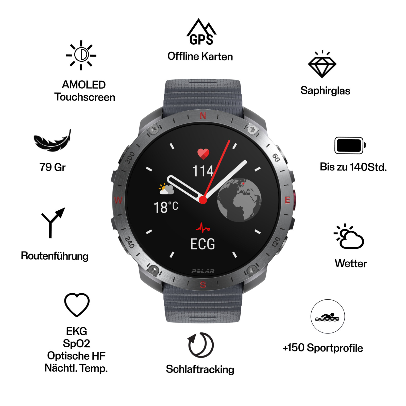 Polar Grit X2 Pro grau S/L