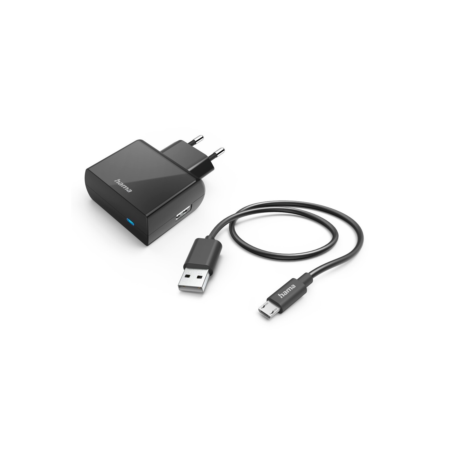 Hama Ladegerät mit Kabel Micro-USB 1m 12W schwarz
