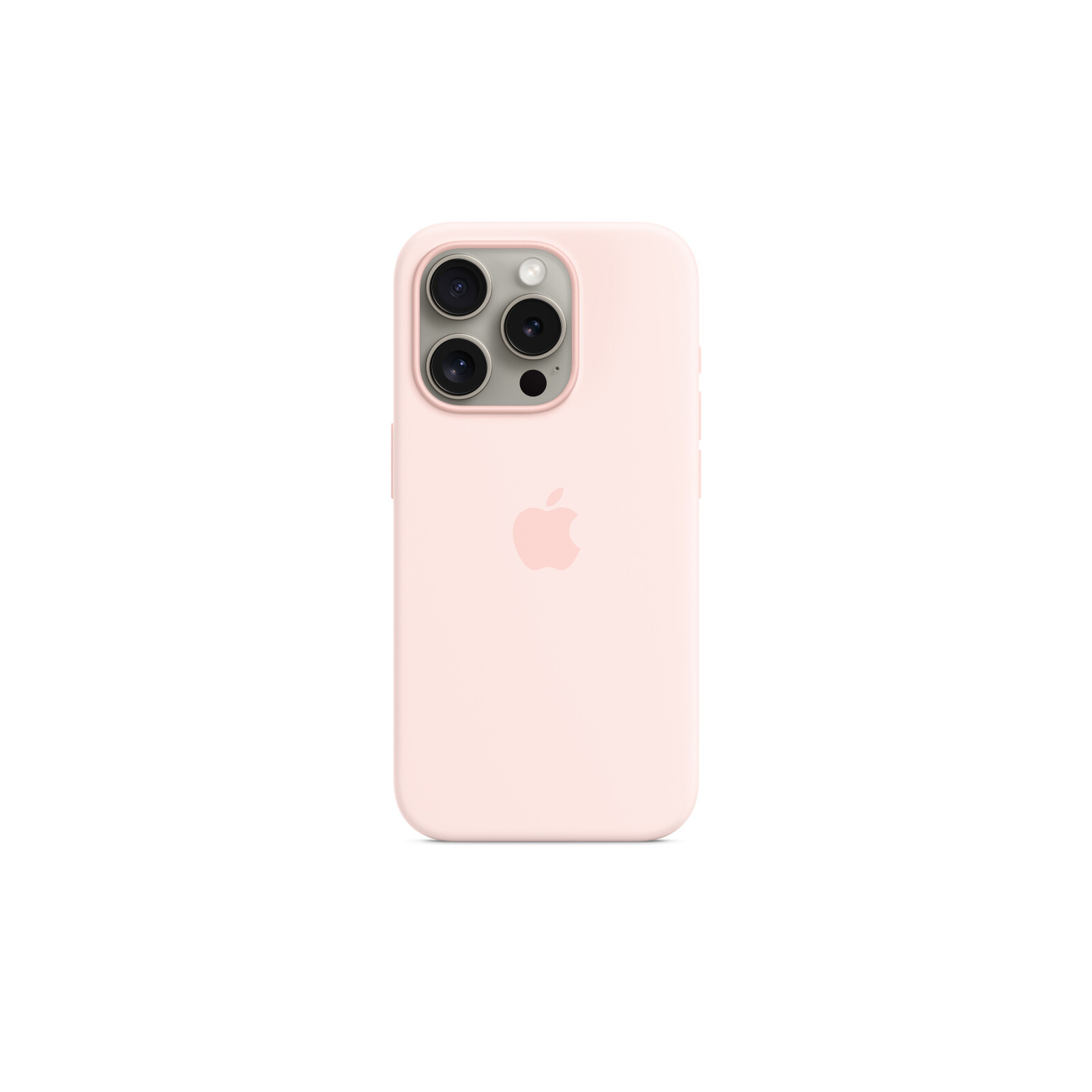 Apple iPhone 15 Pro Silikon Case mit MagSafe light pink