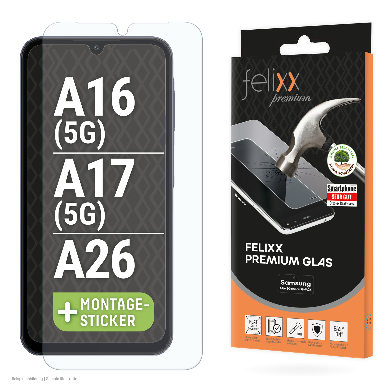 
felixx Premium-Glas  Case friendly Samsung Galaxy A16
