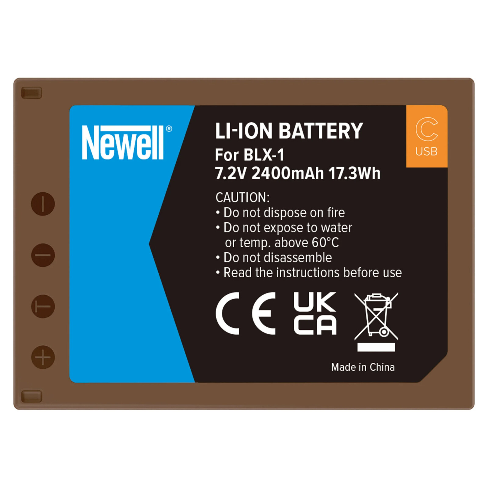 Newell Akku USB-C Olypus BLX-1