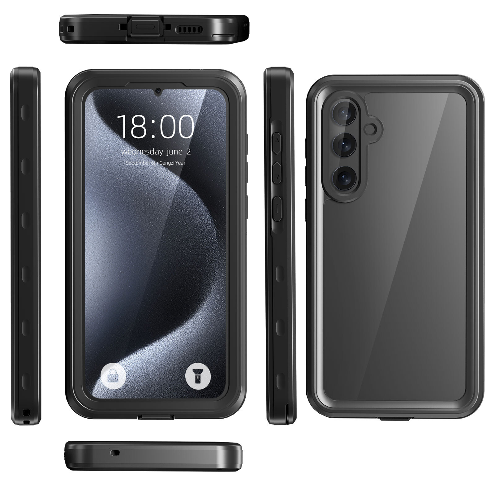 felixx IP68 Waterproof case Black - Samsung Galaxy A35