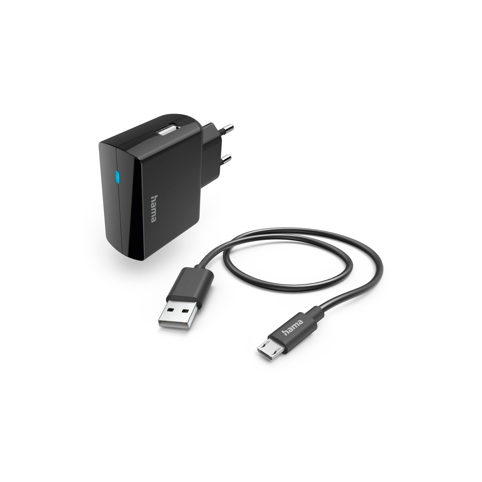 Hama Ladegerät mit Kabel Micro-USB 1m 12W schwarz