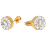 Edelstahlohrstecker goldfarben Kristalle Edelstahlohrstecker goldfarben Kristalle