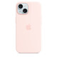 Apple iPhone 15 Silikon Case mit MagSafe light pink