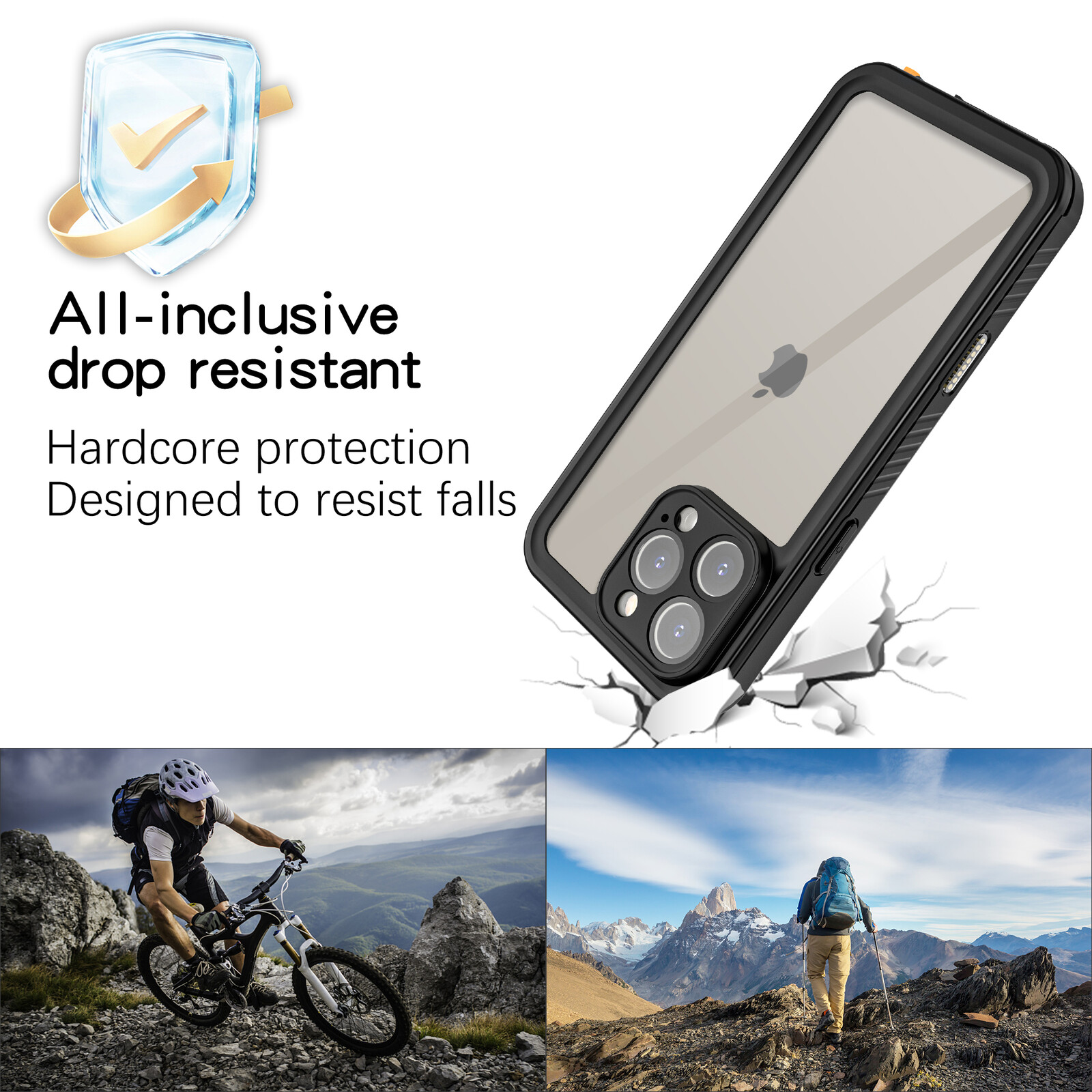 felixx IP68 Waterproof case Black - Apple iPhone 16 Pro Max