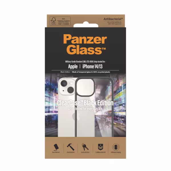 PanzerGlass mit BlackFrame für Apple iPhone 14/iPhone 13