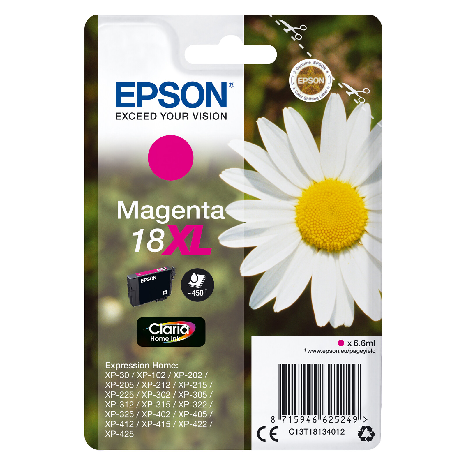 Epson 18XL T1813 Tinte Magenta 6,6ml