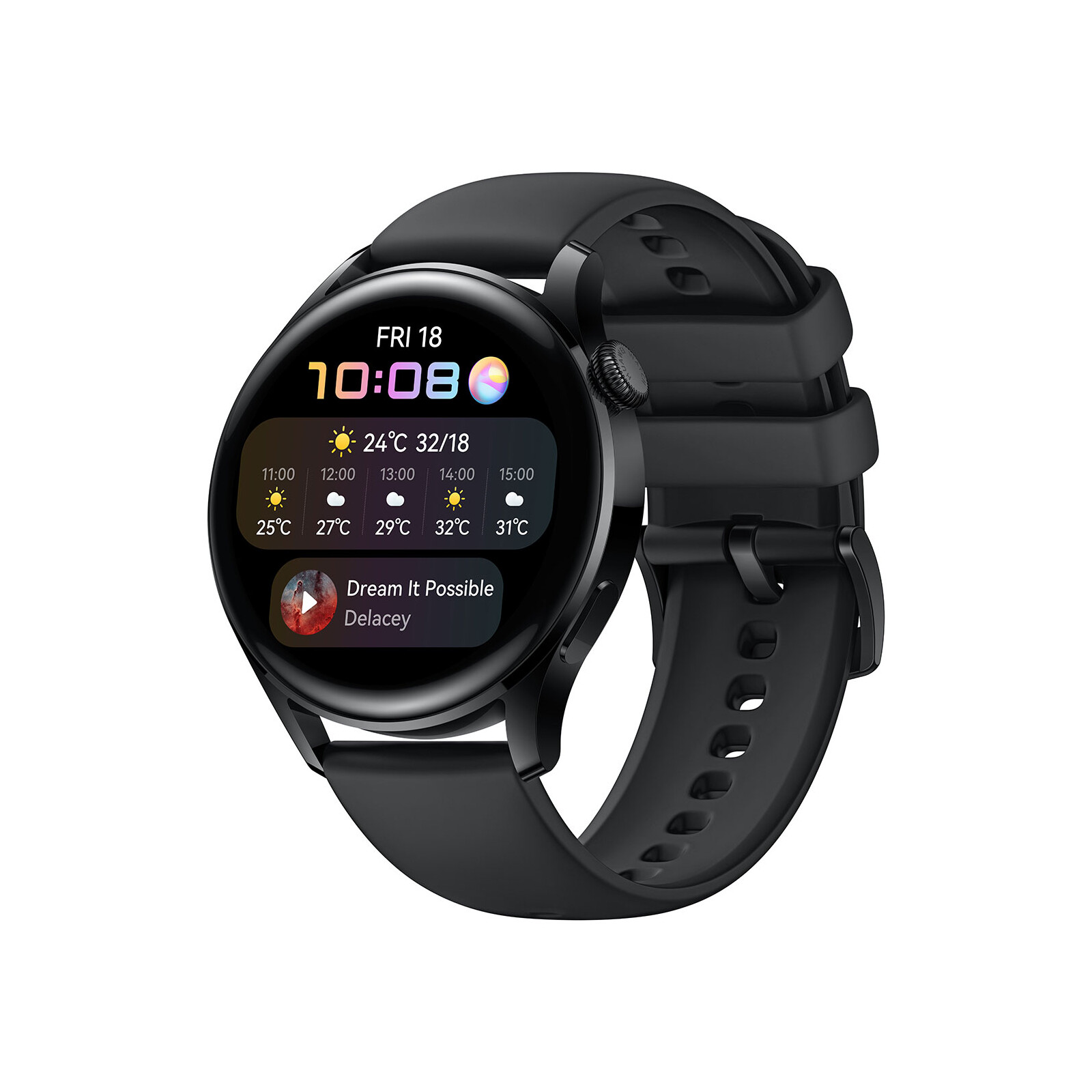 Huawei Watch 3 Active eSim 46mm Silikon schwarz/black steel