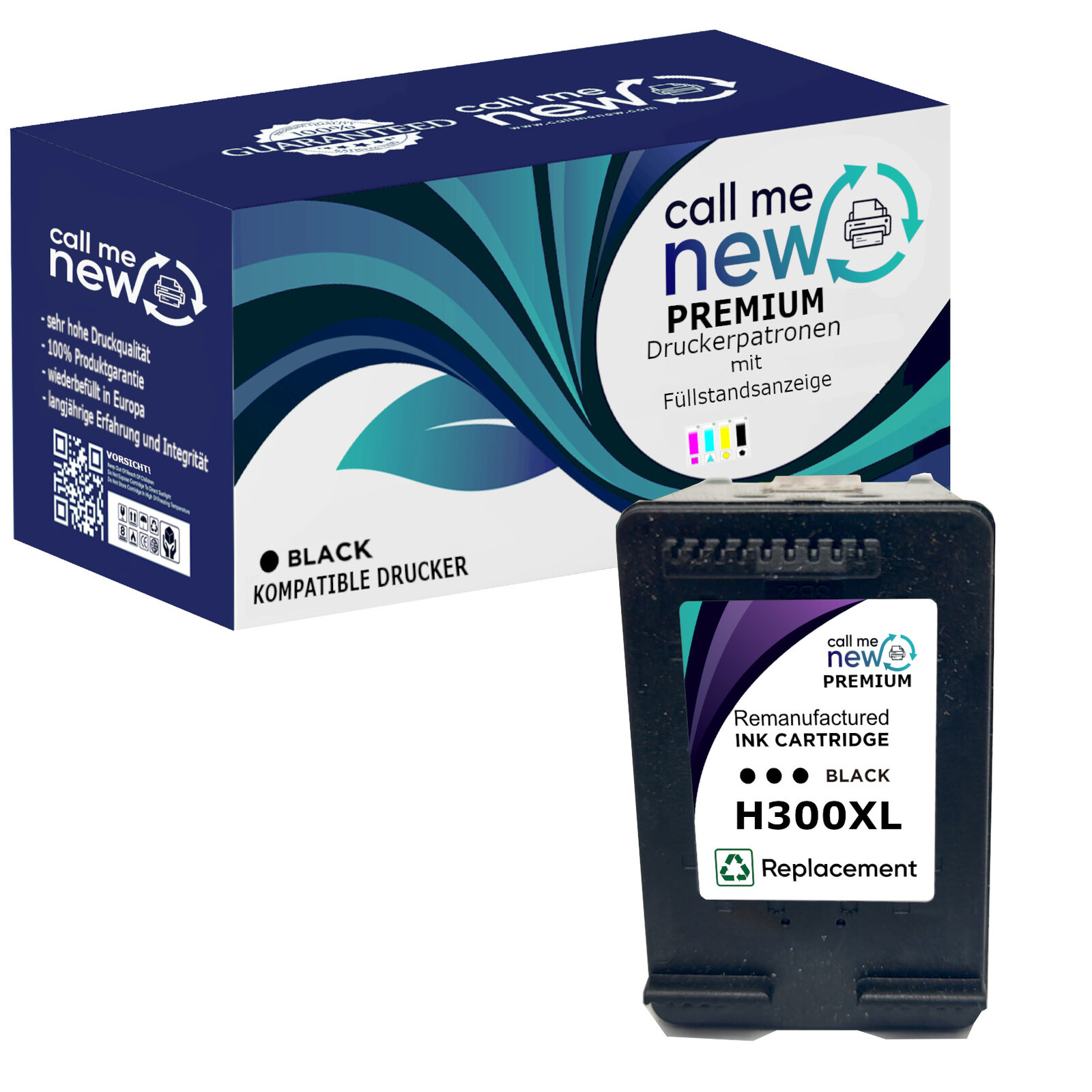 CMN Premium aufber. Tintenpatrone f&uuml;r HP300XL schwarz