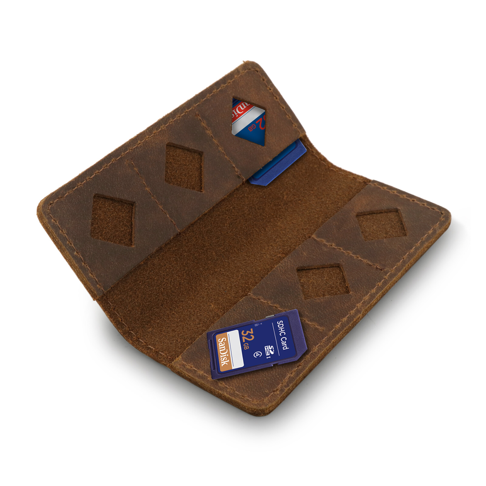 MegaGear SD Kartentasche braun