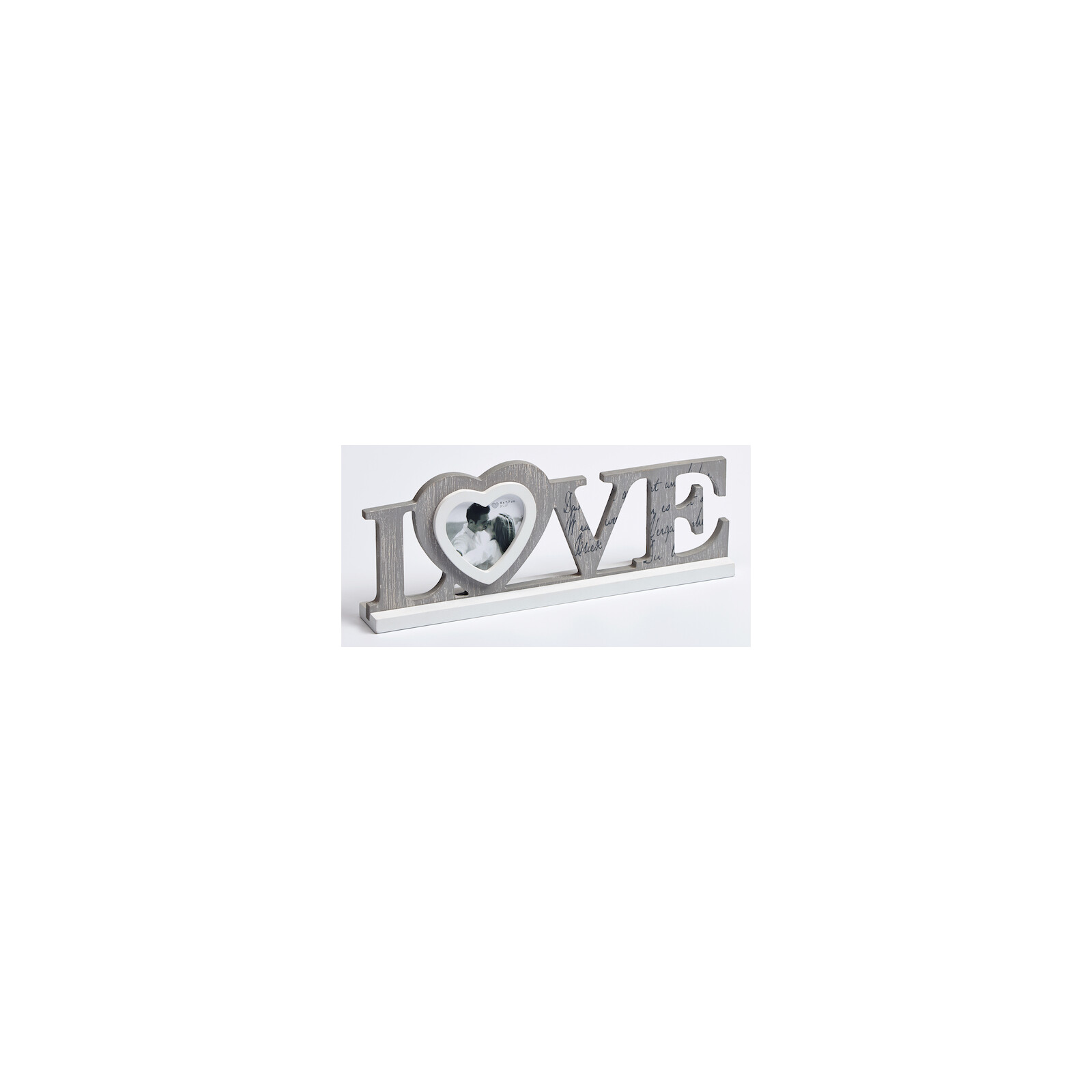 Bilderrahmen Love 8x7,7cm Holz grau
