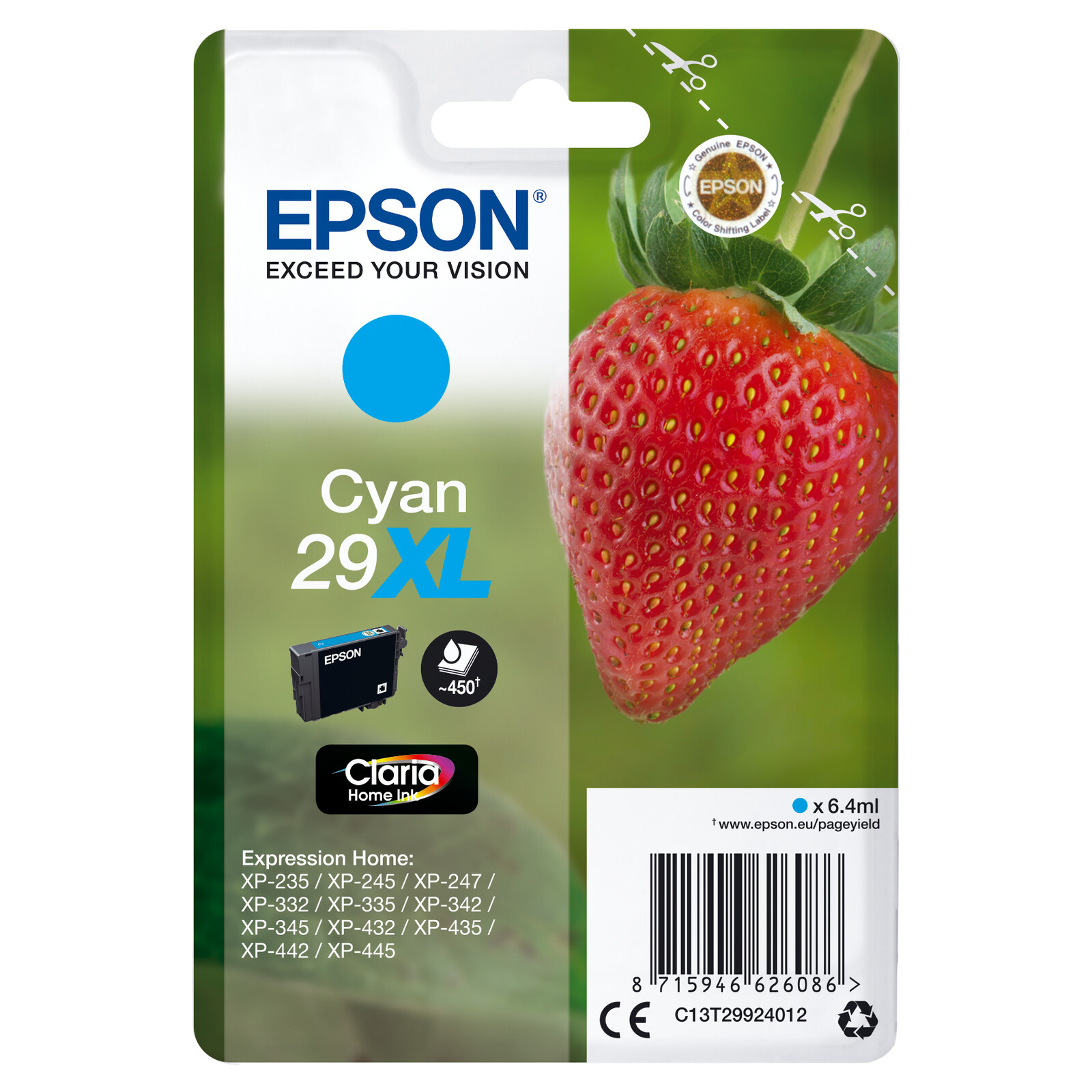 Epson 29XL T2992 Tinte Cyan 6,4ml