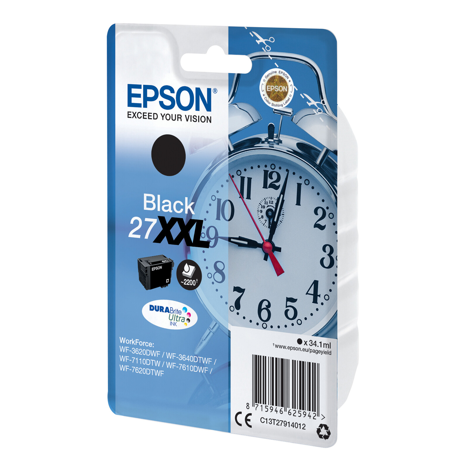 Epson 27XXL T2791 Tinte Black 34,1ml