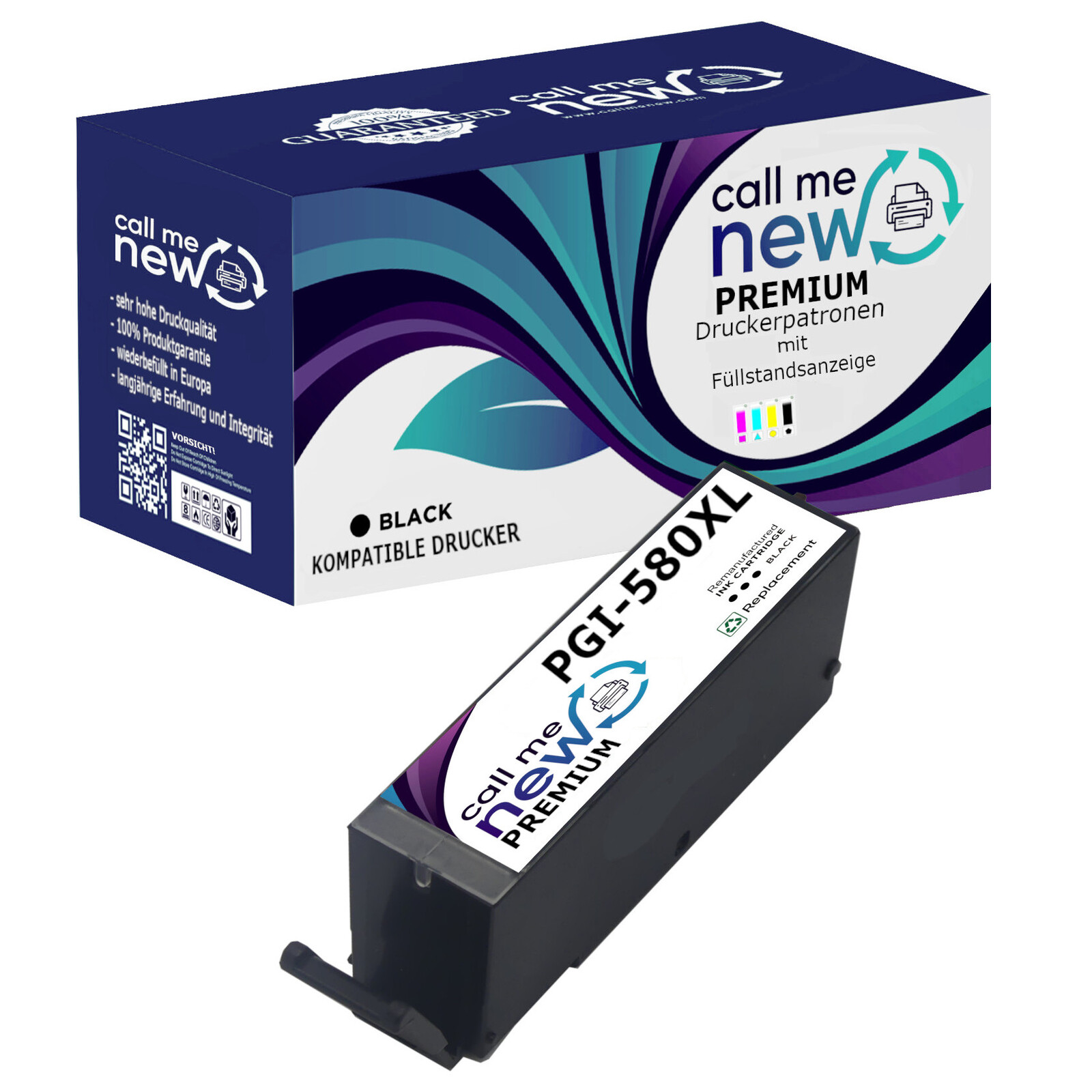 CMN Premium aufber. Tintenpatrone für Canon PG-580XL schwarz