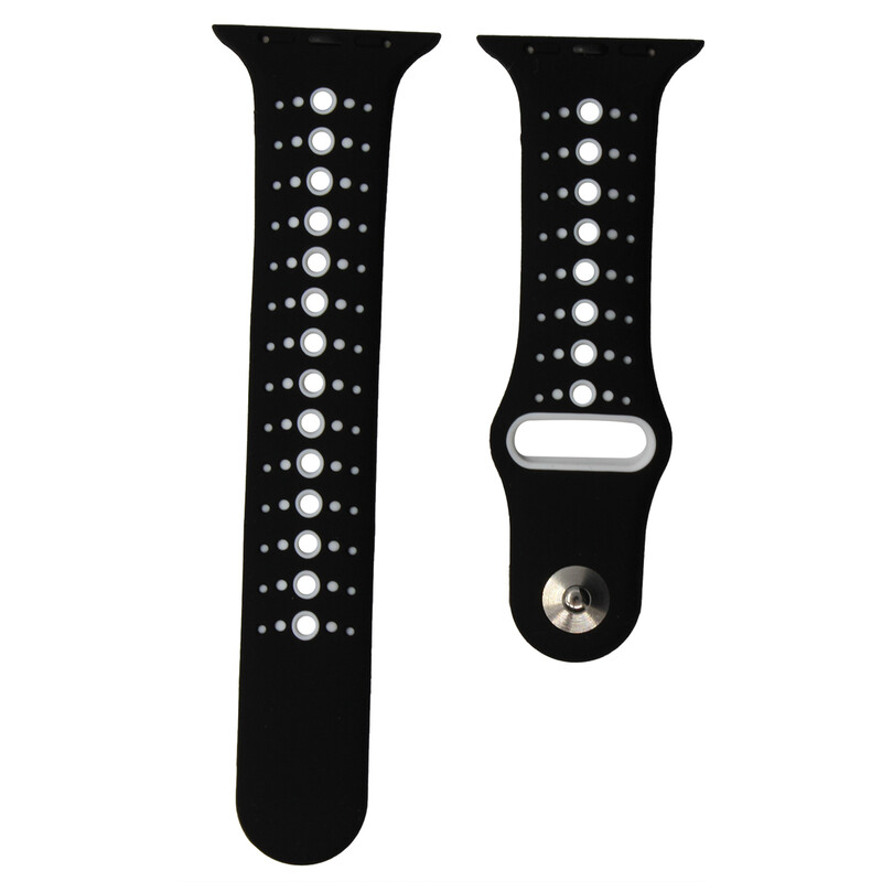 Mika Uhrenarmband Apple 42/44mm Silikon schwarz/weiß