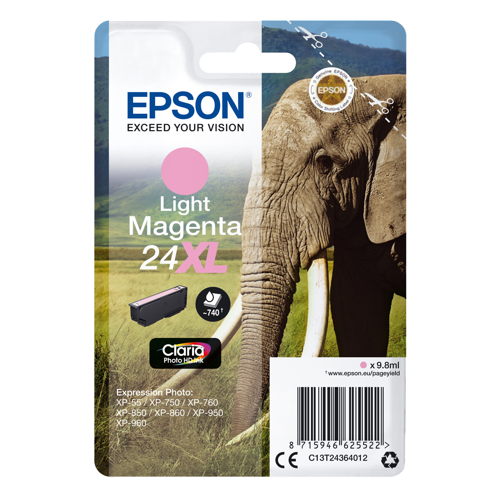 Epson 24XL T2436 Tinte Photo Light Magenta 9,8ml