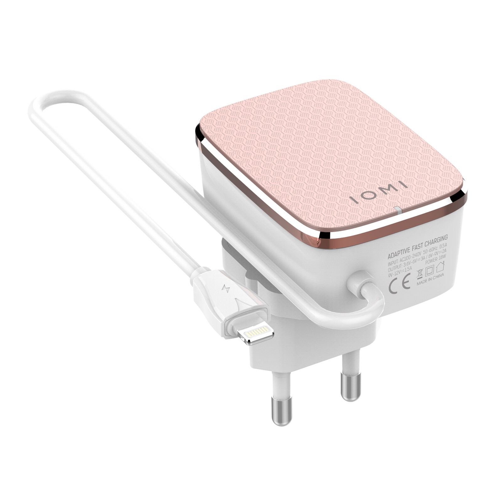 IOMI Wallcharger Lightning QC 3.0 rose