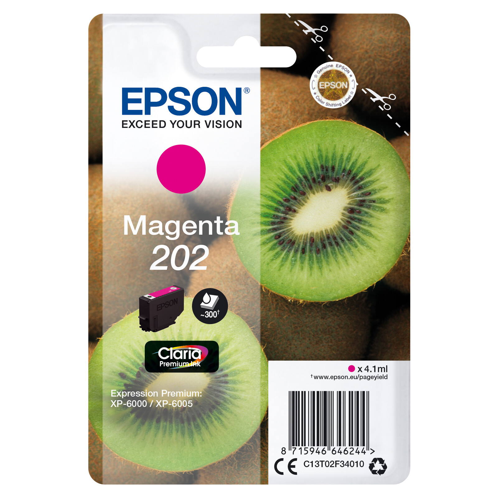 Epson 202 T02F3 Tinte Magenta 4,1ml