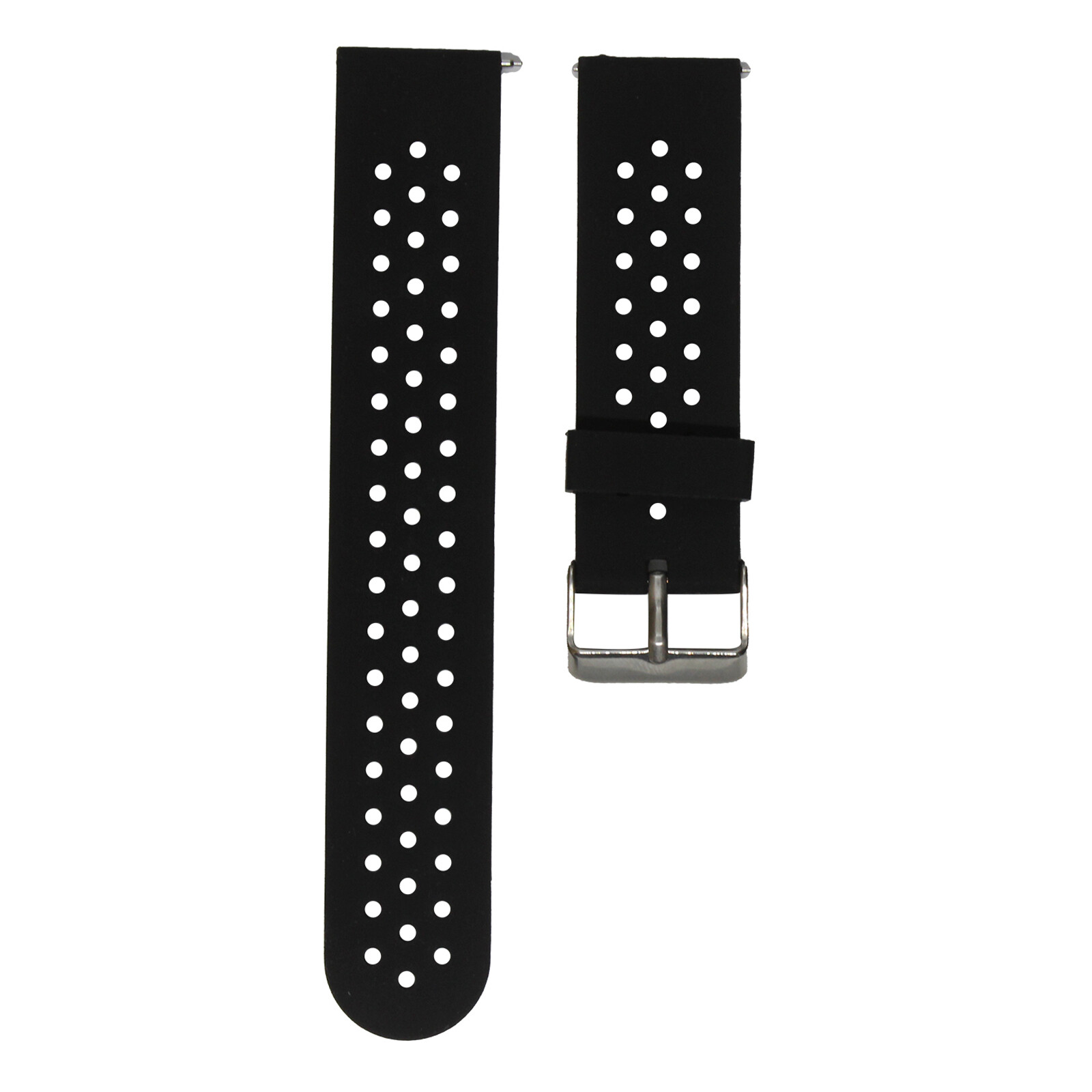 Mika Uhrenarmband Uni 22mm Silikon schwarz/schwarz