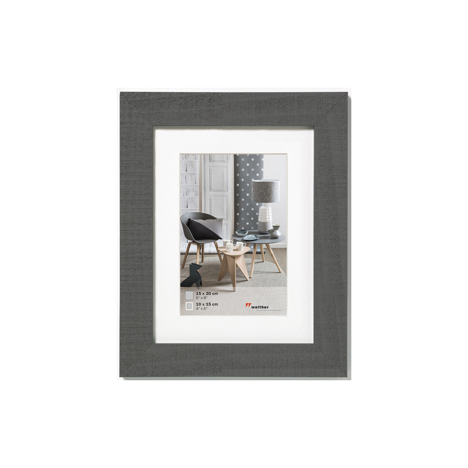Bilderrahmen Home 15x20cm Holz grau