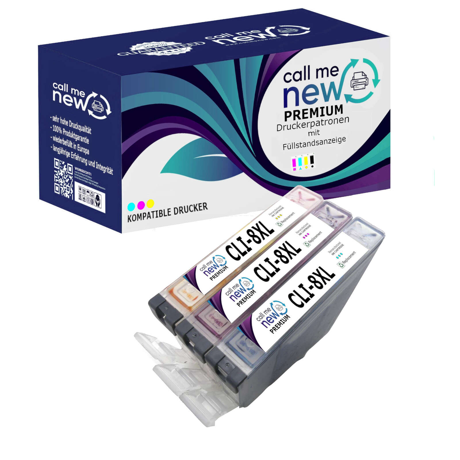 CMN Premium aufber.Tintenpatrone Canon CLI-8 farbig Multipac