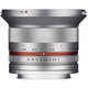 Samyang 12/2,0 APS-C Fuji X silber + UV Filter
