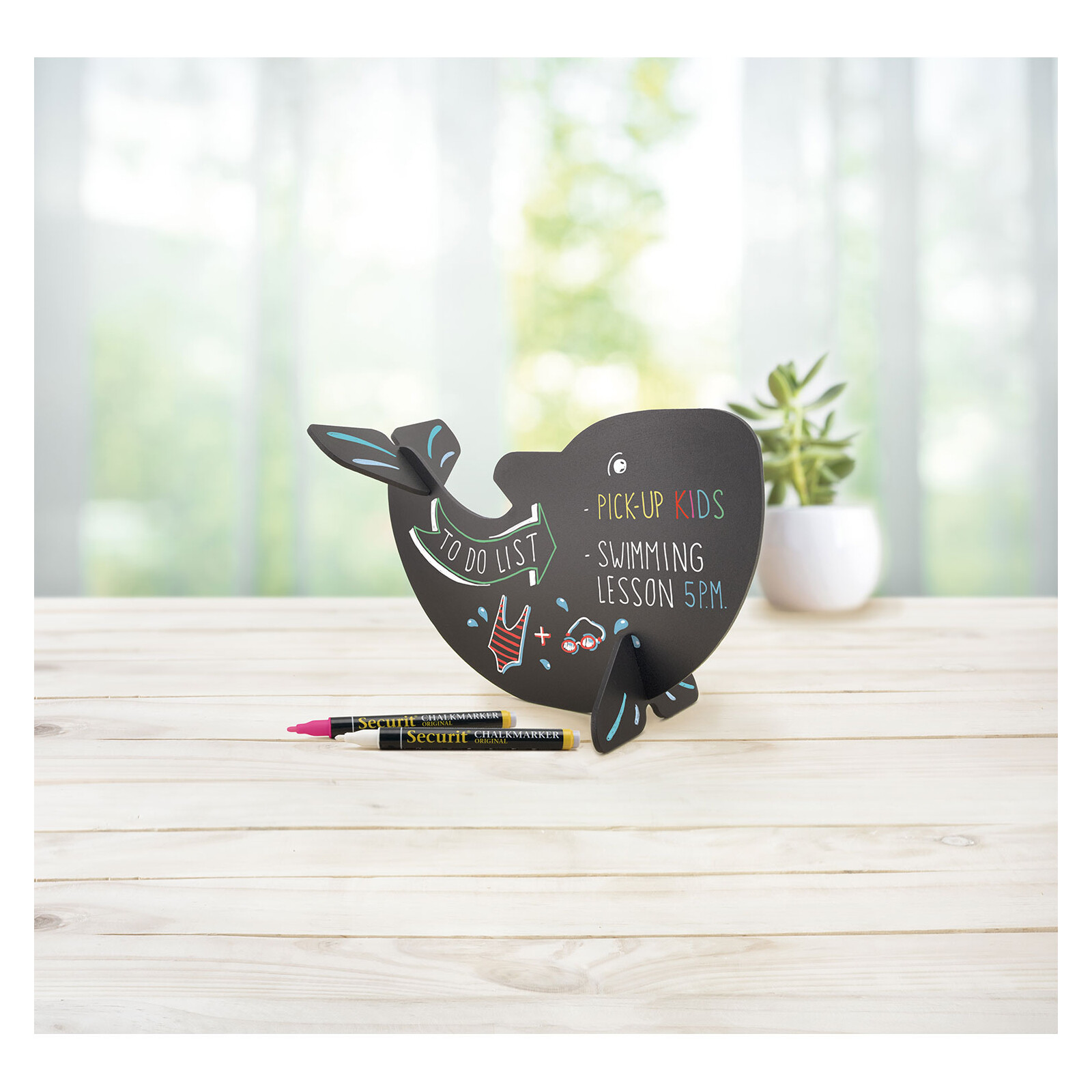 Securit 3-D Tier Whale Schwarz