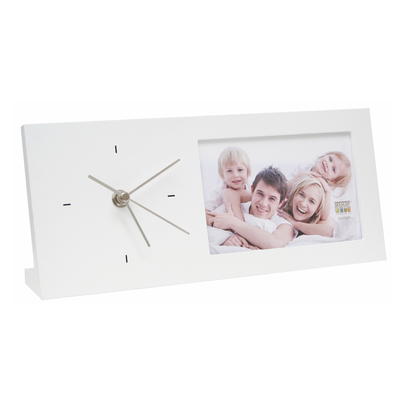 Bilderrahmen Deknudt Foto-Uhr Holz weiß S66RT1