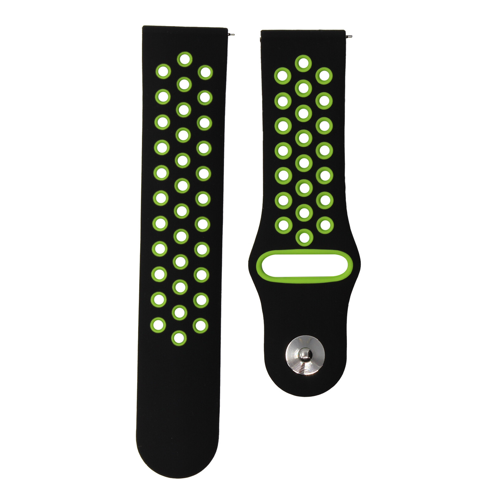 Mika Uhrenarmband Uni 22mm Silikon schwarz/gr&uuml;n