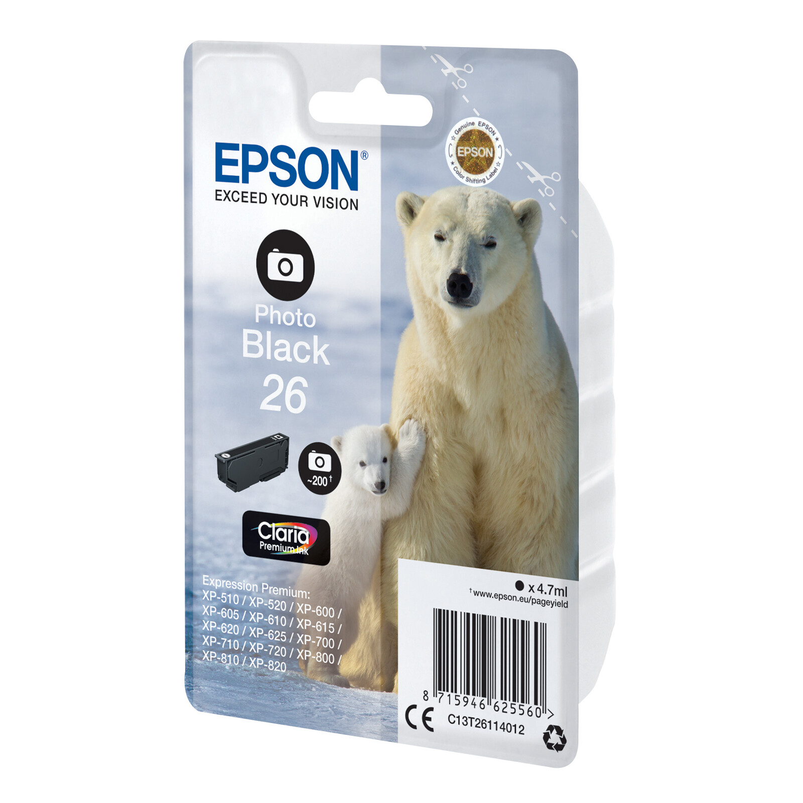 Epson 26 T2611 Tinte Photo Black 4,7ml