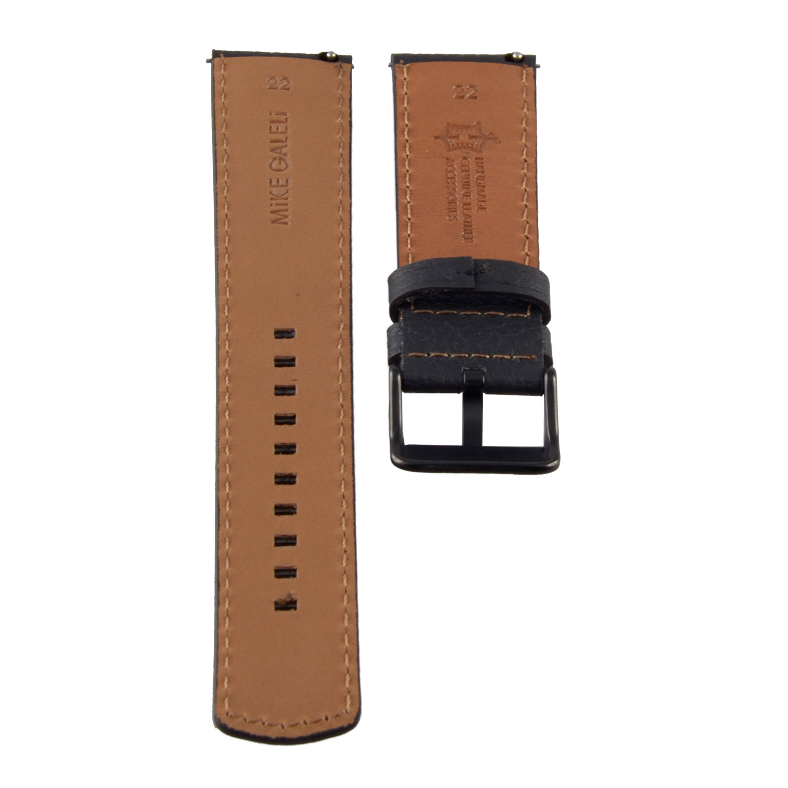 Galeli Band 22mm Echtleder schwarz