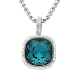 Edelstahlkette Kristalle blau/grün Edelstahlkette Kristalle blau/grün
