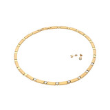 Edelstahlset Collier und Ohrringe goldfarben Edelstahlset Collier und Ohrringe goldfarben