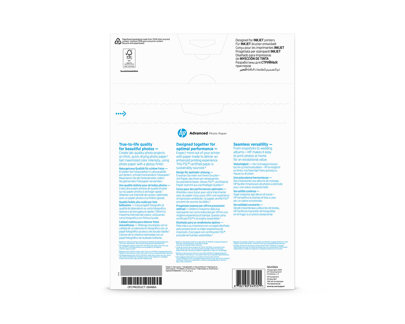 HP Q5456A A4 glossy 25 Blatt 250g Hartlauer