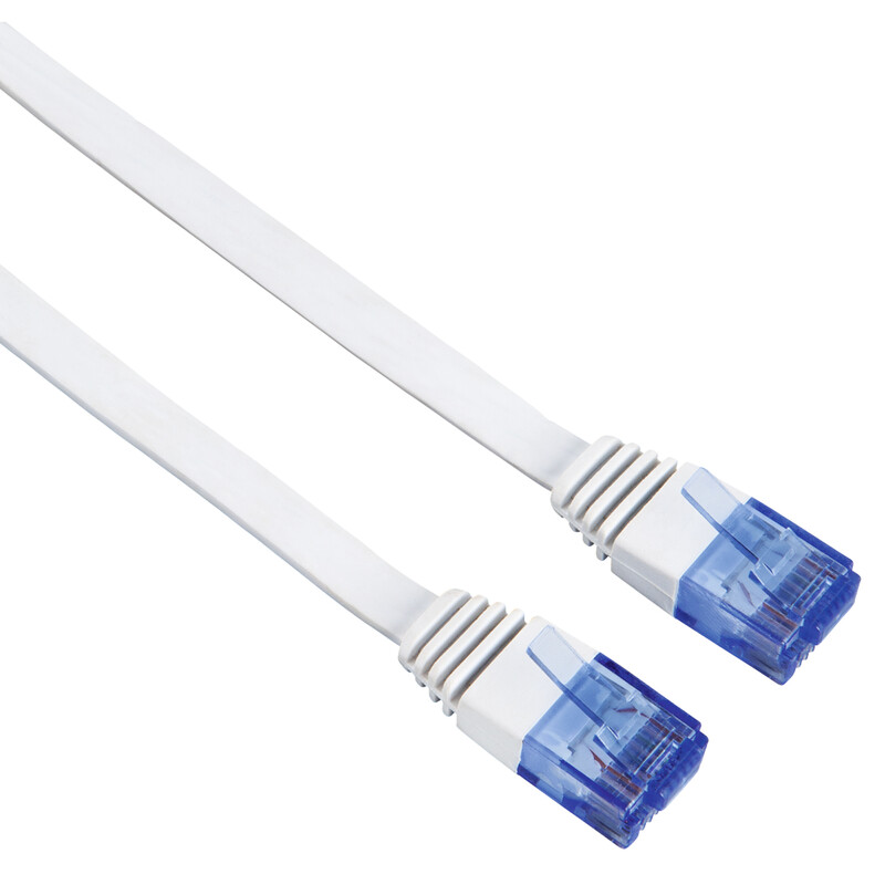 Hama 45054 CAT-6-Netzwerkkabel UTP flach weiß 10m